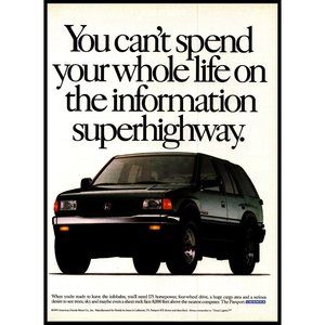 1995 Honda Passport 4x4 SUV Vintage Print Ad Information Superhighway Wall Art